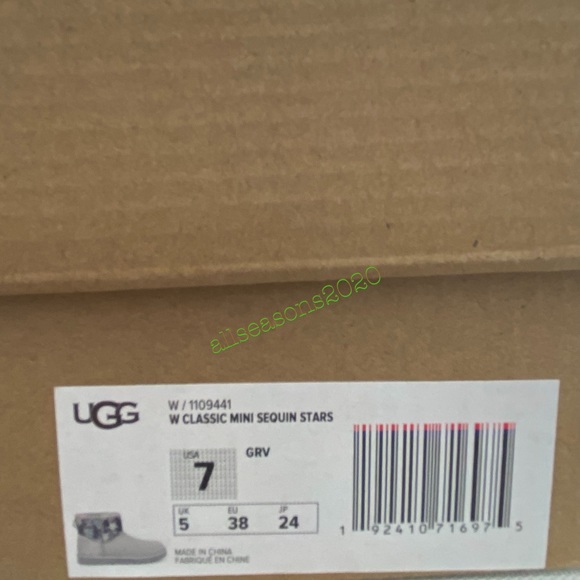 UGG Mini Sequin Star Women’s Boots Suede Grey - Picture 10 of 11